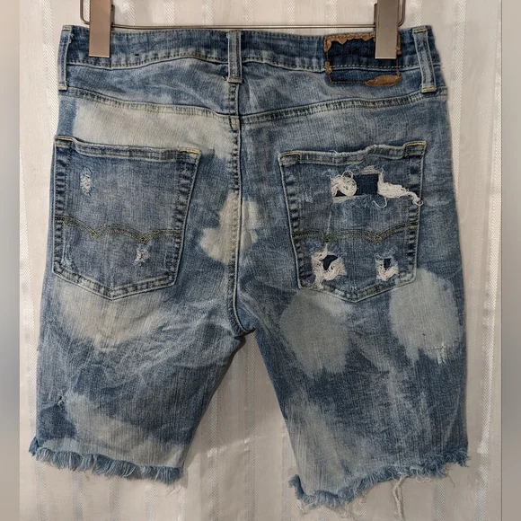 AMERICAN EAGLE OUTFITTERS Denim Shorts Bleached Distressed sz 29 - Picture 3 of 14